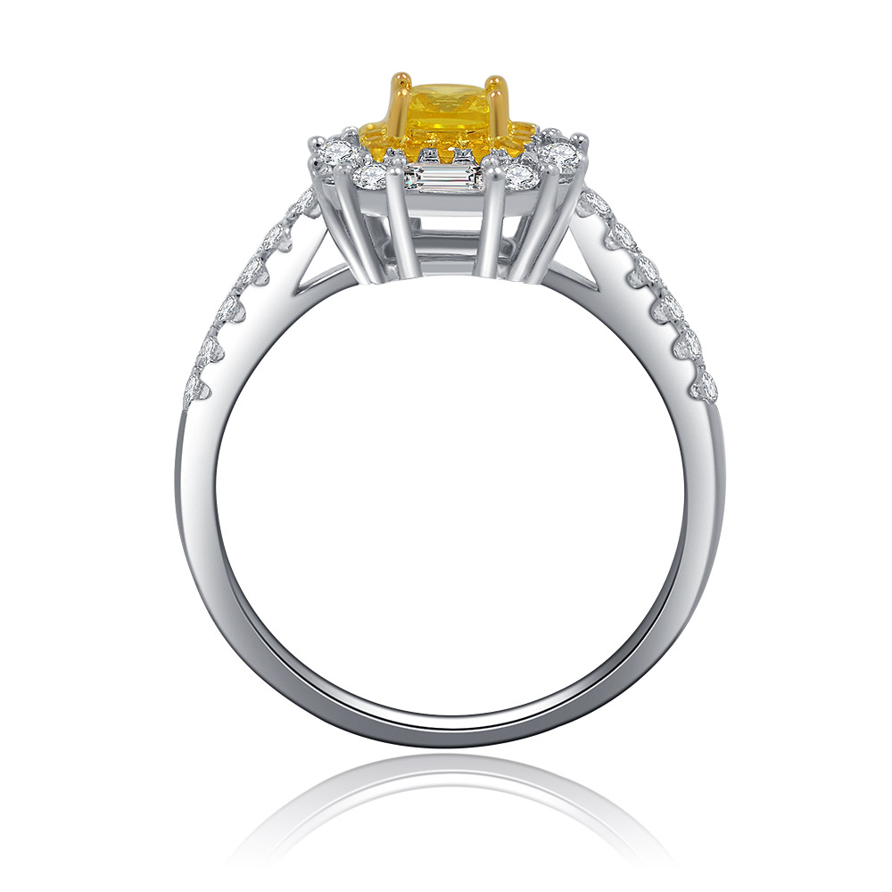 Side view of the Luminous Empress Ring showing the band details