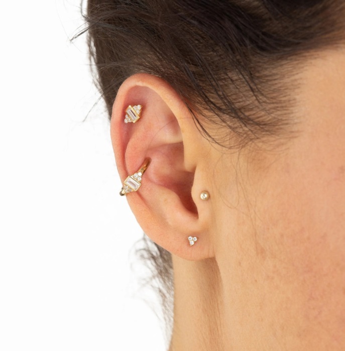 Traditional Design 20kt Gold Earrings Upper Ear Earrings Infant Hoop Earrings  Piercing - Etsy | Upper ear earrings, Open heart jewelry, Handmade gold  jewellery