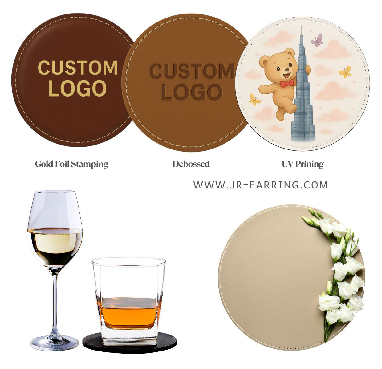 custom leather coasters for business