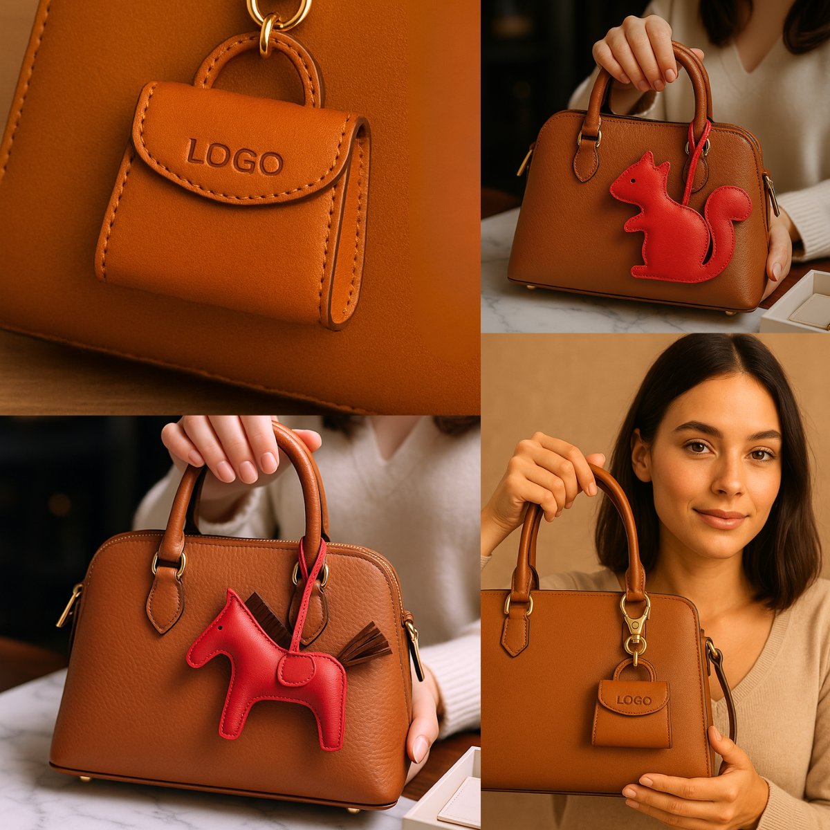 Custom Leather Bag Charm