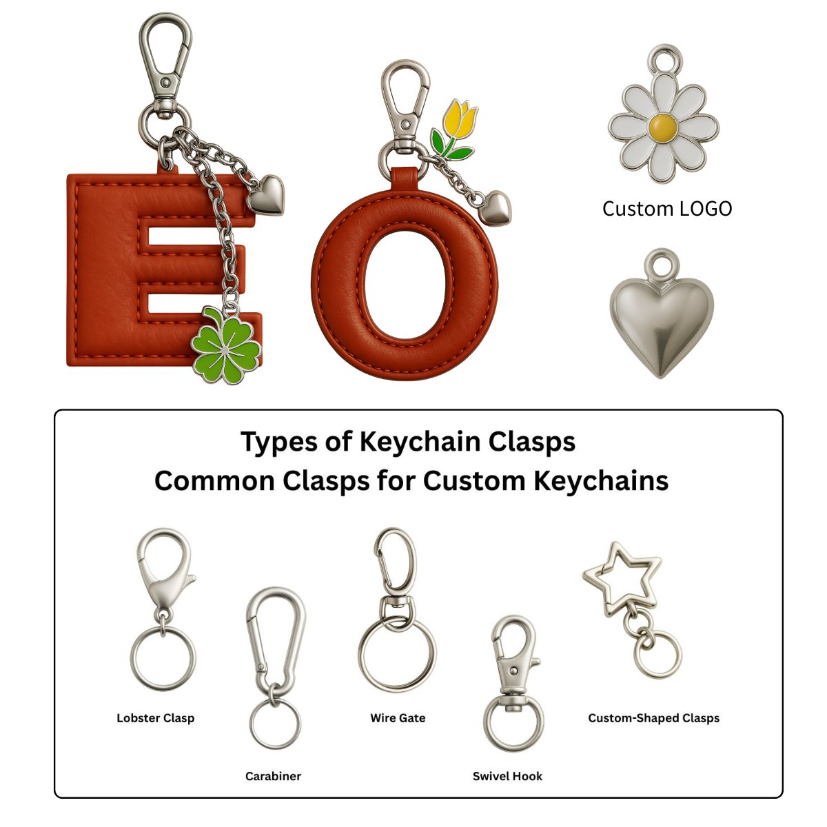 Custom Logo Leather Keychains