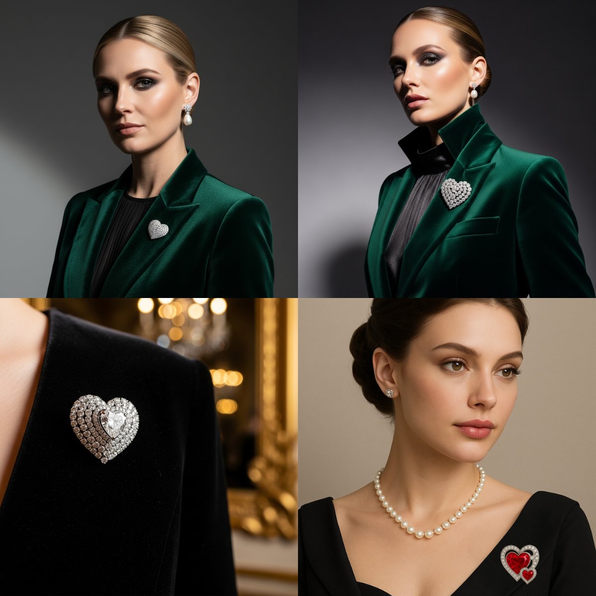 monet heart brooch