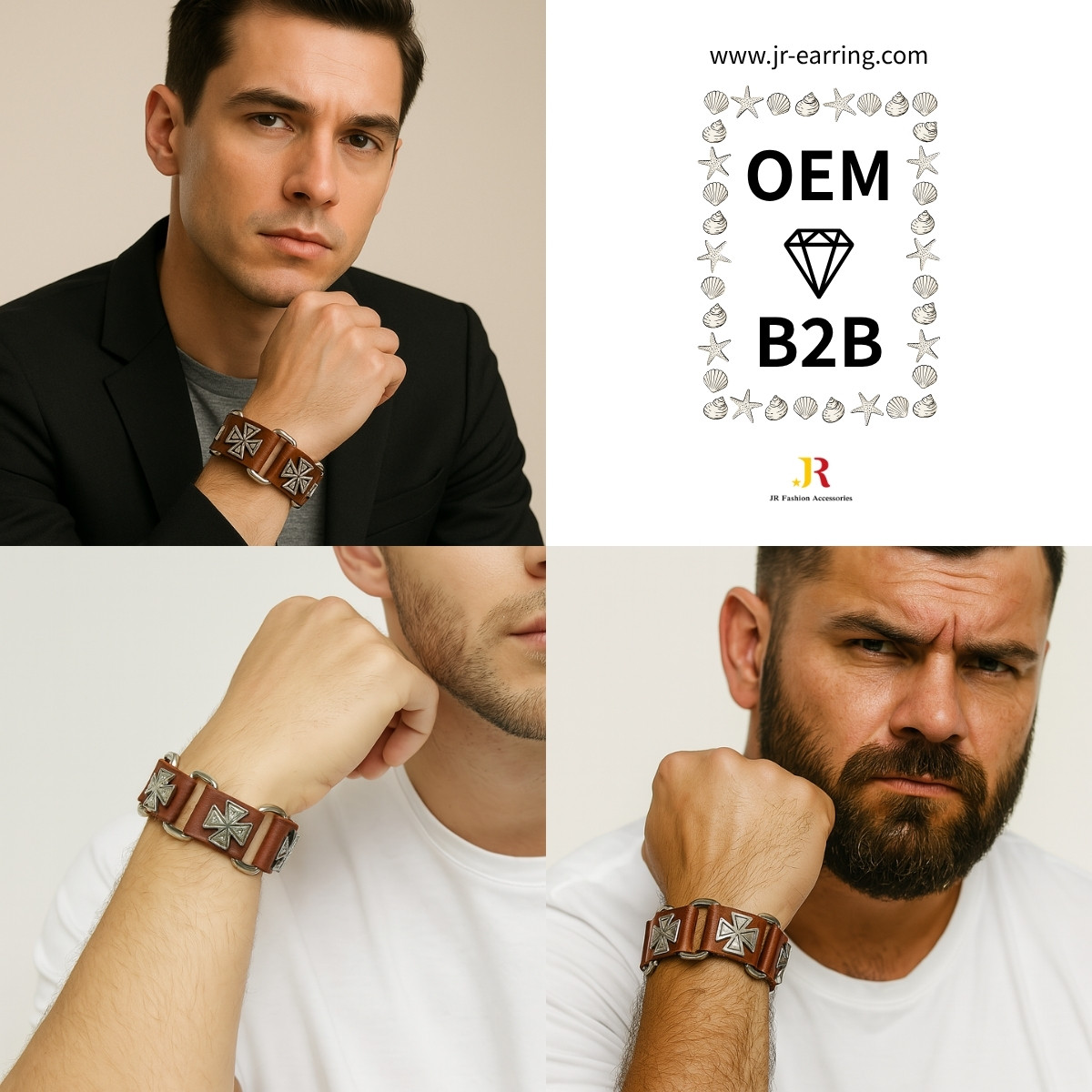mens leather bracelet personalized