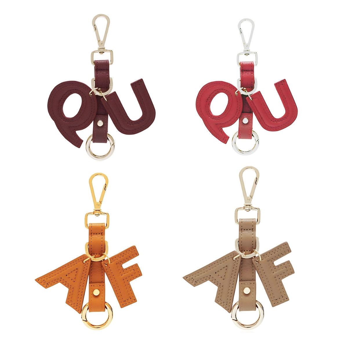 leather letter keychain