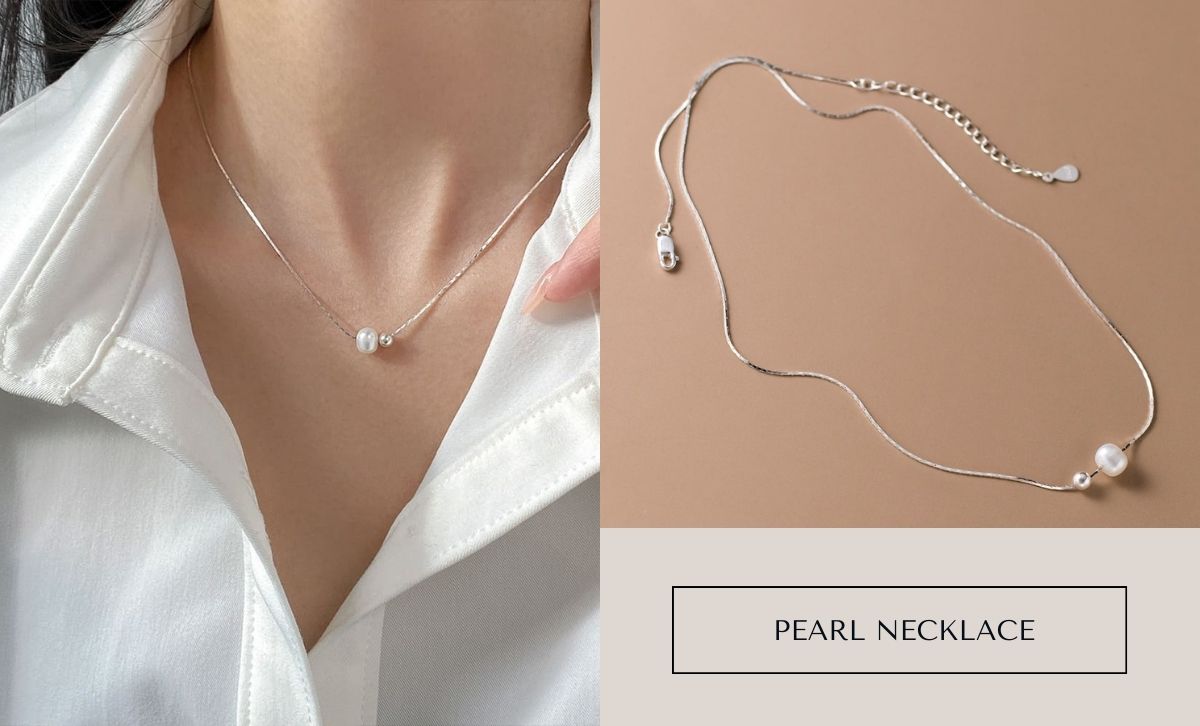 925 Sterling Silver Pearl Necklace