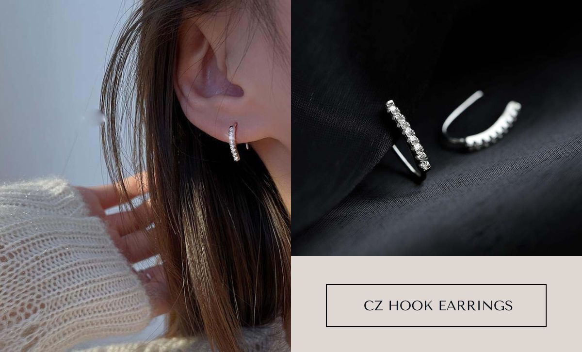 Custom-925-Sterling-Silver-Starlight-Sparkling-Cubic- Zirconia-Hook -Earrings
