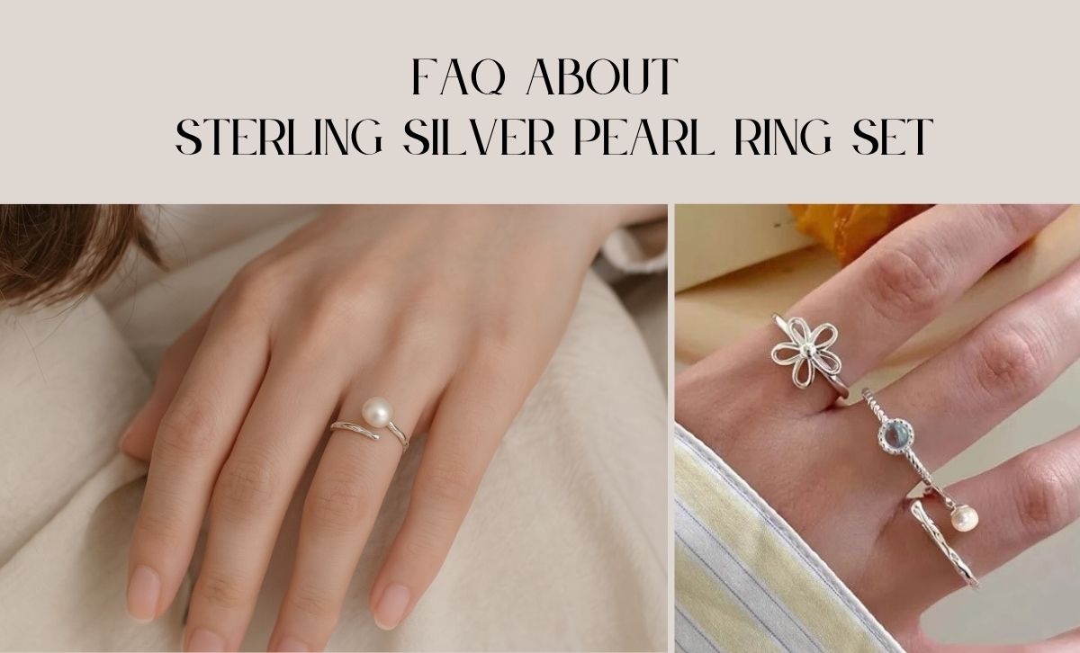 Adjustable 925 silver pearl ring worn on hand, showcasing gift idea for women and Valentine's Day promotion