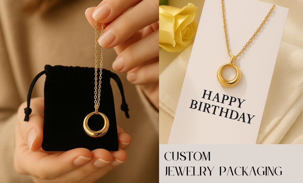 Circle pendant necklace with VIP spa gift box – perfect for boutique and salon wholesale programs.