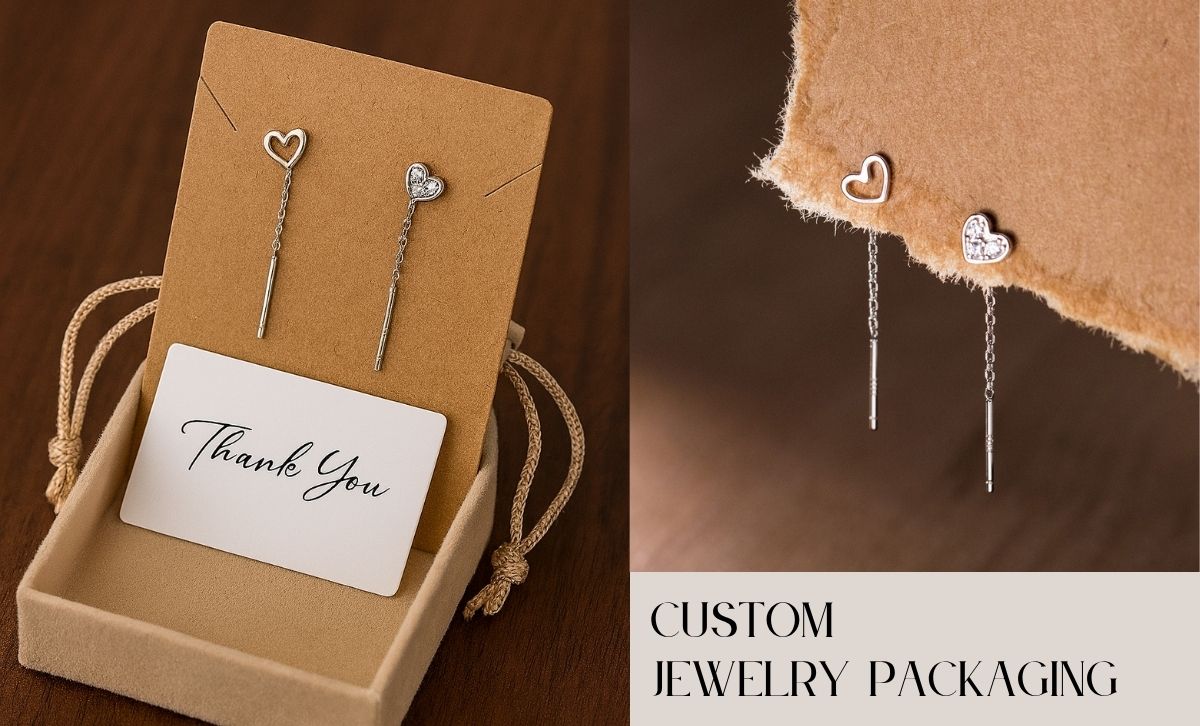 925 silver heart earrings set with chain design and cubic zirconia, ideal for online Valentine gifts and small business wholesale jewelry