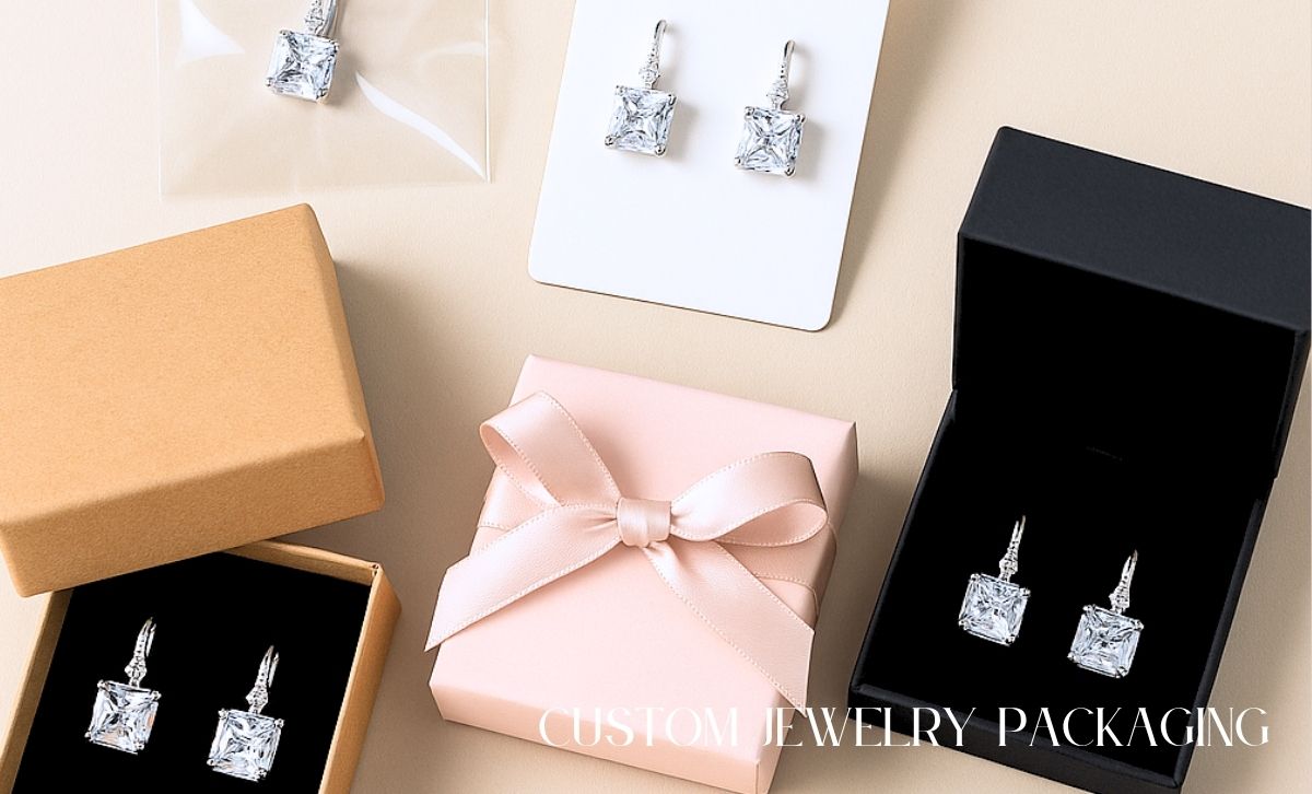 Wholesale 925 CZ silver earrings with custom jewelry packaging – gift box and card options for boutiques