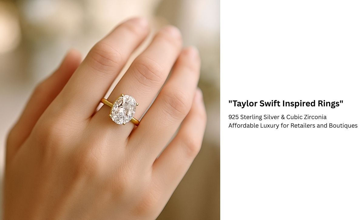 Taylor Swift Inspired Rings in oval cut design crafted with 925 sterling silver and cubic zirconia