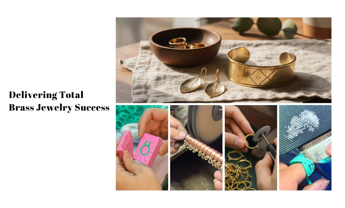 High-quality brass jewelry manufacturing process, showcasing exquisite craftsmanship.