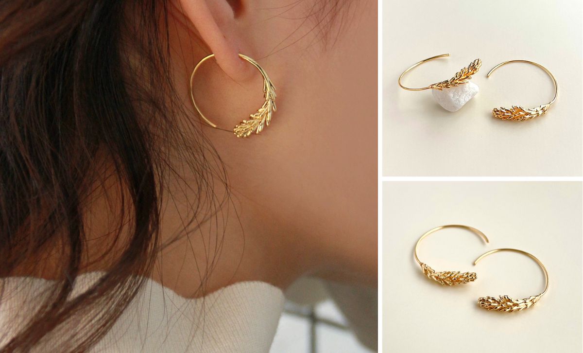 Elegant wheat earrings wholesale Christmas jewelry gift idea for her