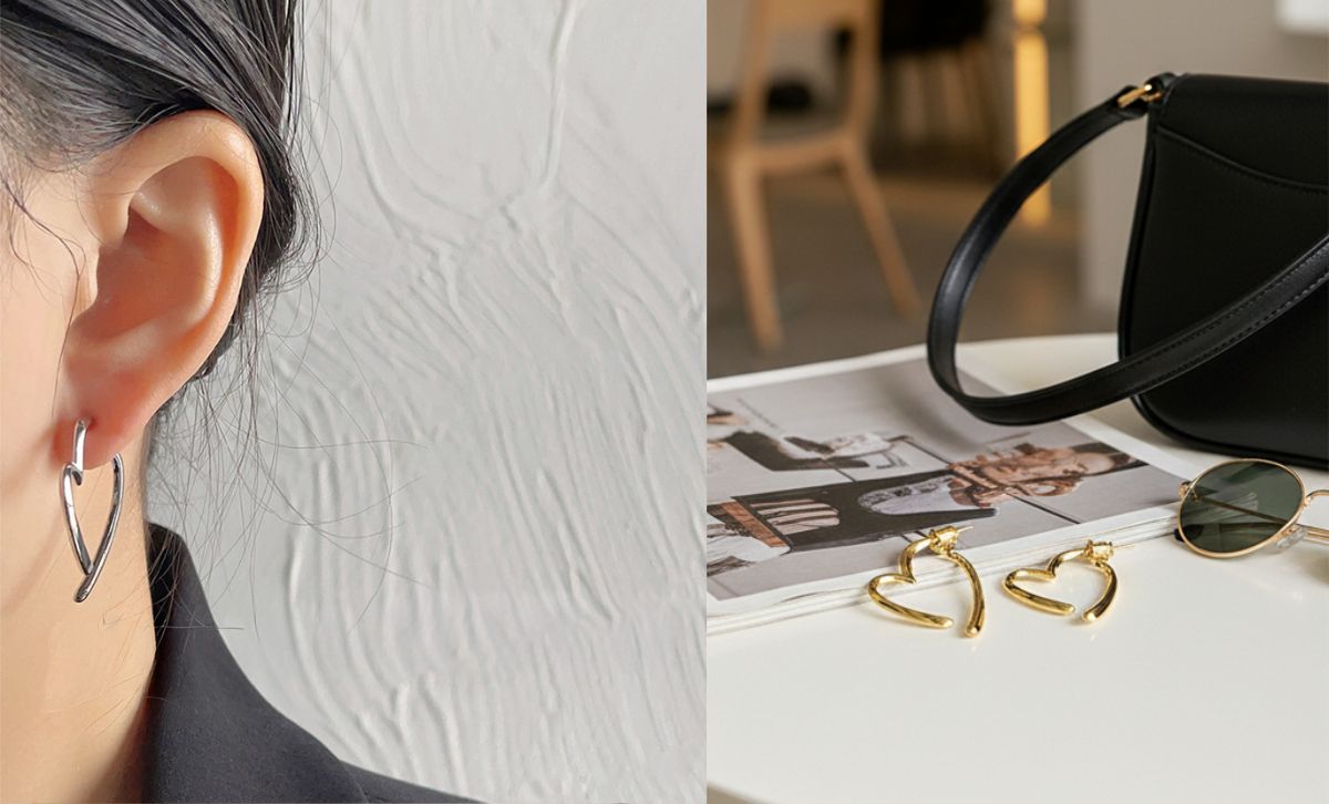 Gold Heart Earrings Wholesale Hoop Design for Women – Fashion Jewelry