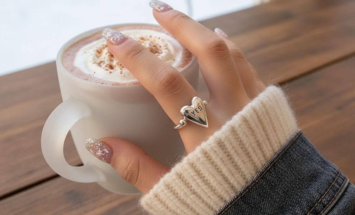 Adjustable rings for women heart letter ring minimalist jewelry design for couples and friends, perfect valentine’s gift jewelry from brass jewelry wholesale collection.