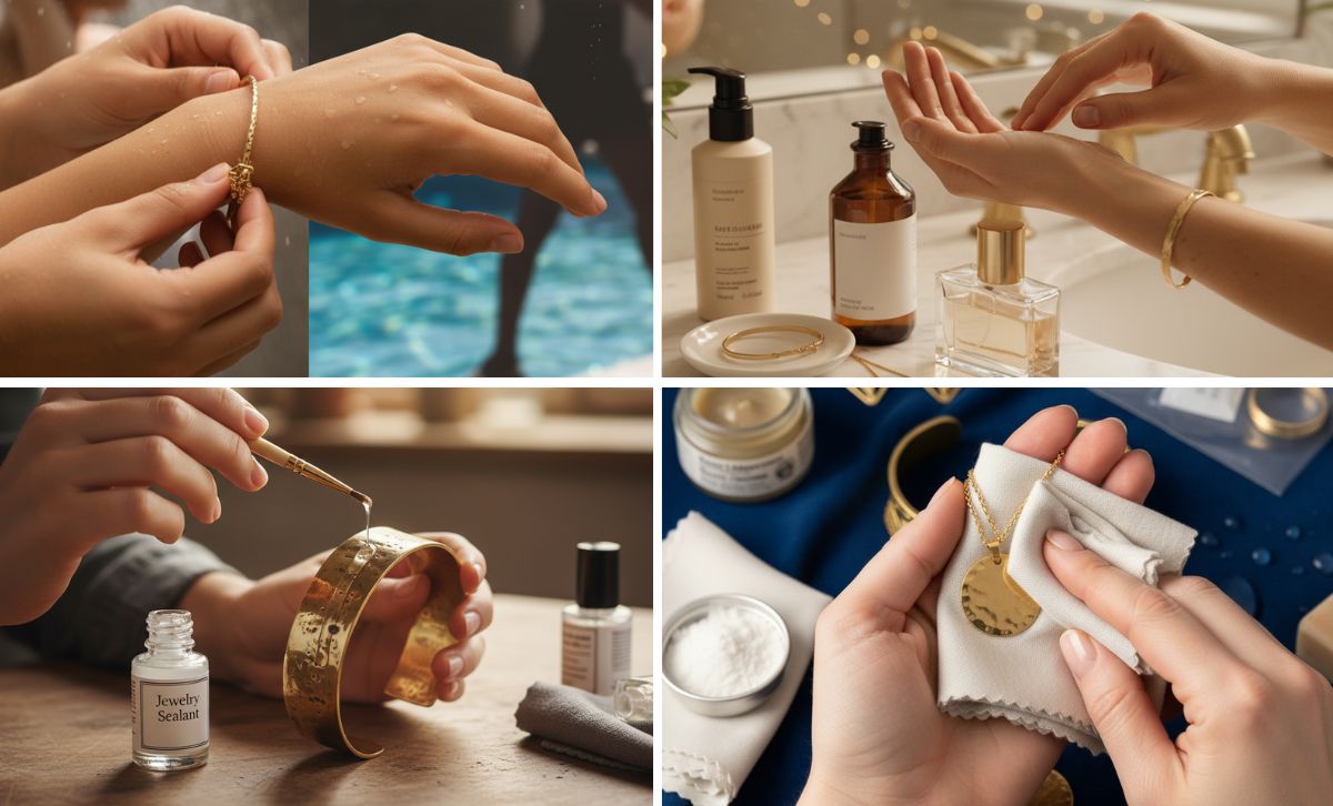 How to prevent brass jewelry from tarnishing with jewelry sealant and gentle cleaning