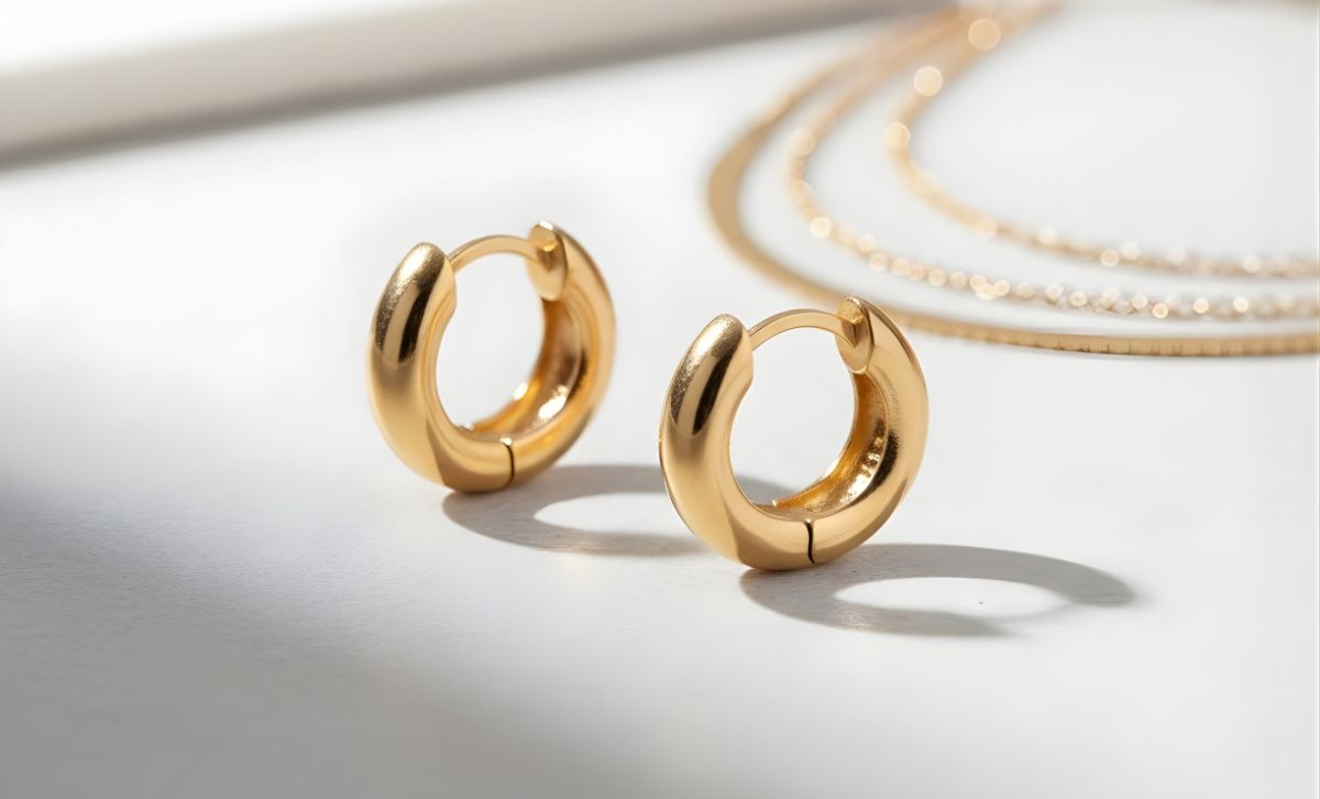 gold vermeil earrings jewelry detail