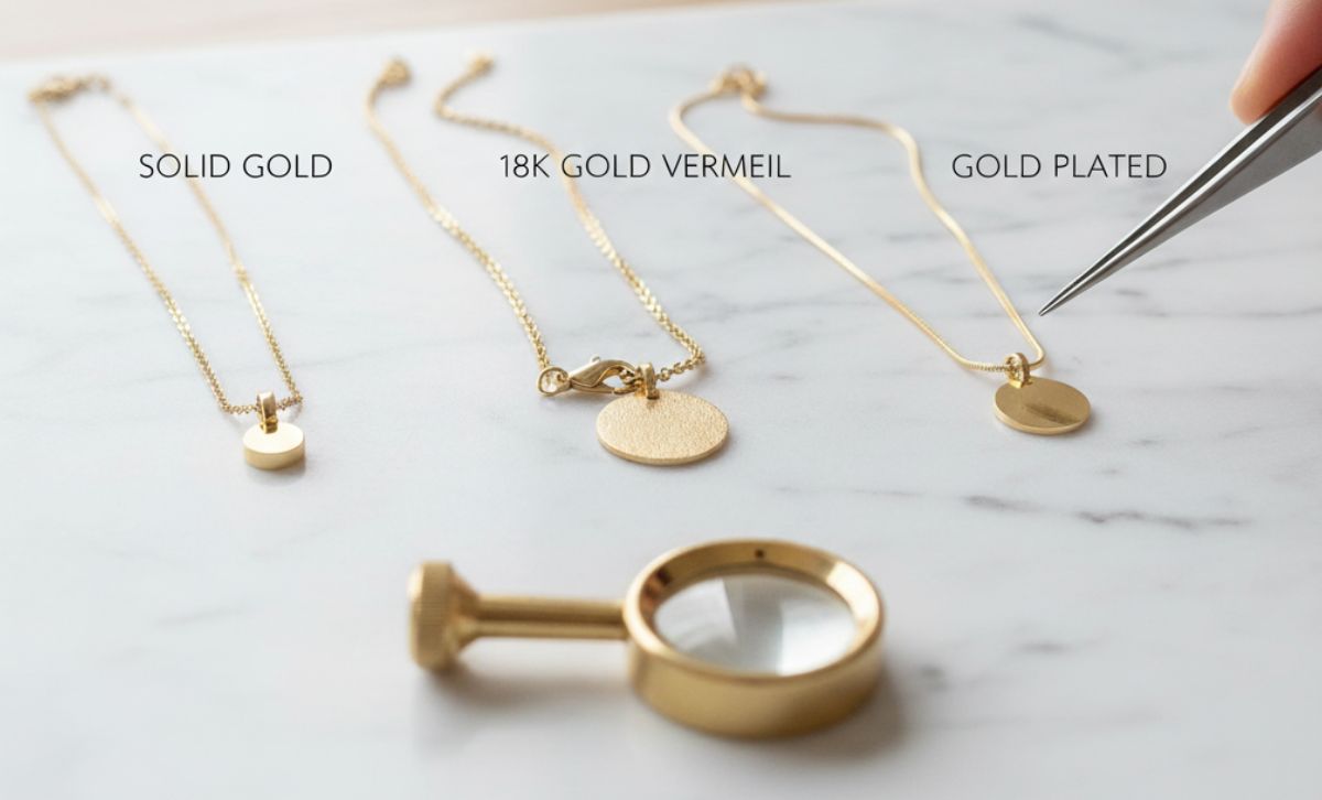 solid gold versus gold vermeil and gold plated jewelry comparison