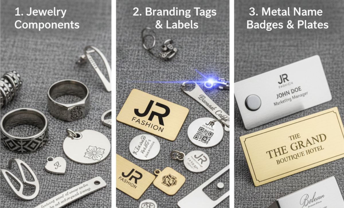 engraved logo tags metal