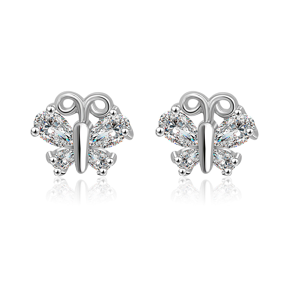 Cubic Zirconia Butterfly Stud Earring Bulk costume jewelry | JR Fashion ...