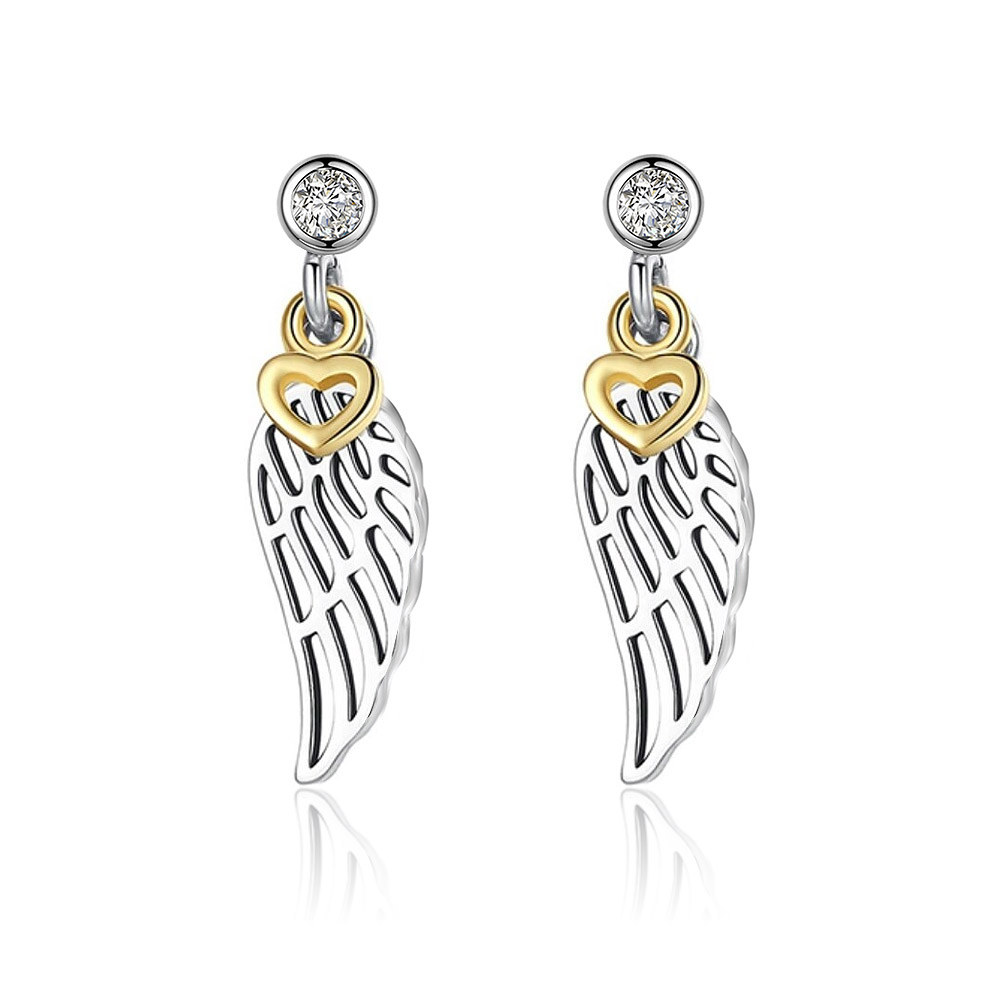 Wing and Heart Charms Earring Wholesale clip on earrings | JR Fashion ...