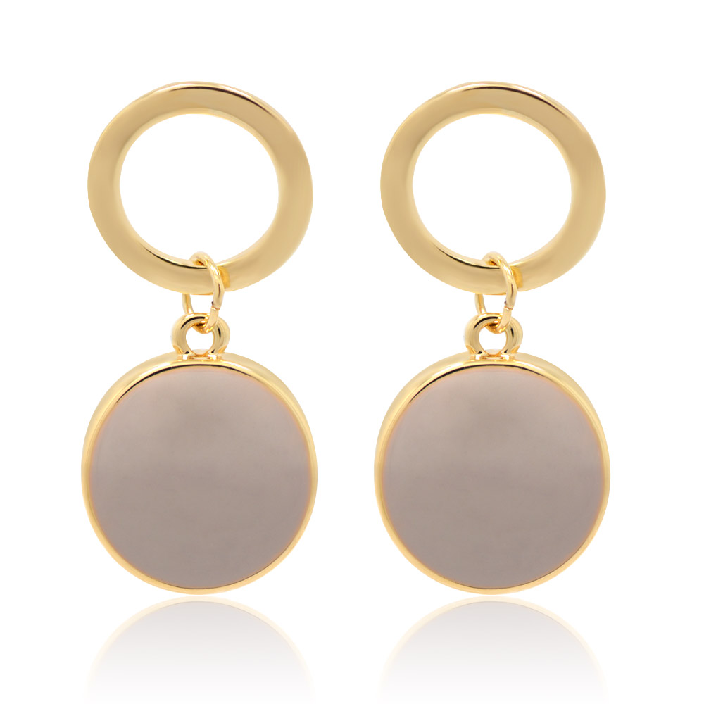Enamel Fashion Earrings for sale. Spring Purple Enamel Round Disc Earrings wholesale online | JR ...