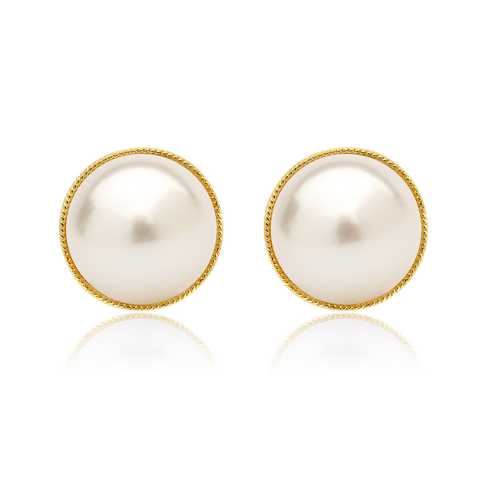 Pearly Button Earrings