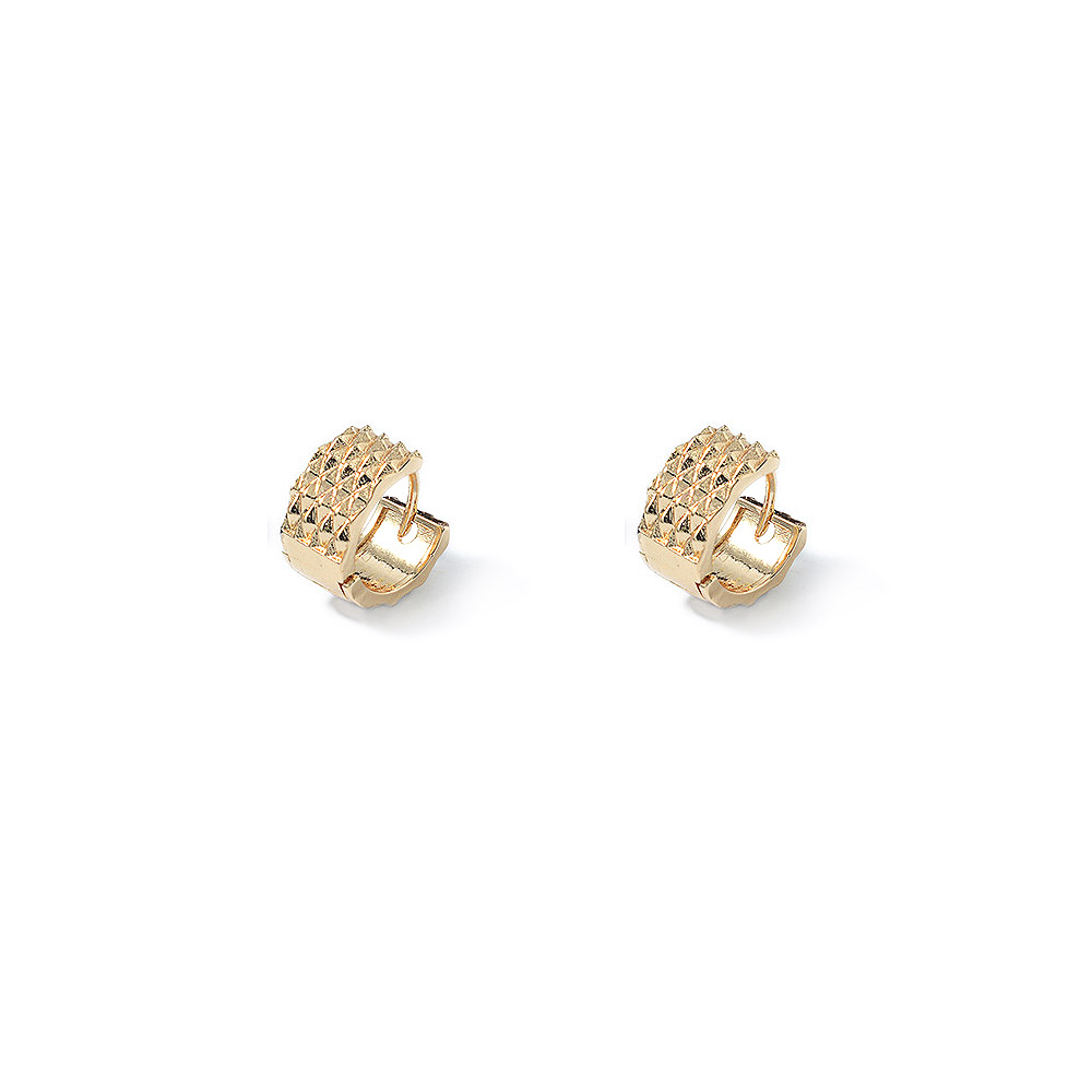 Wide Gold Texture Hoop Earrings Wholesale | JR Fashion Accessories