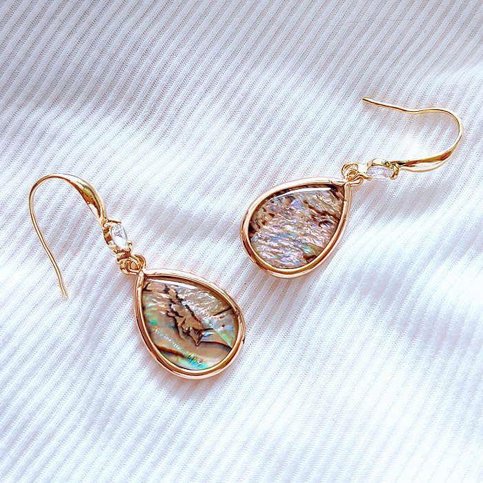 Shell Teardrop Fish Hook Earrings Wholesale Fashion Jewelry