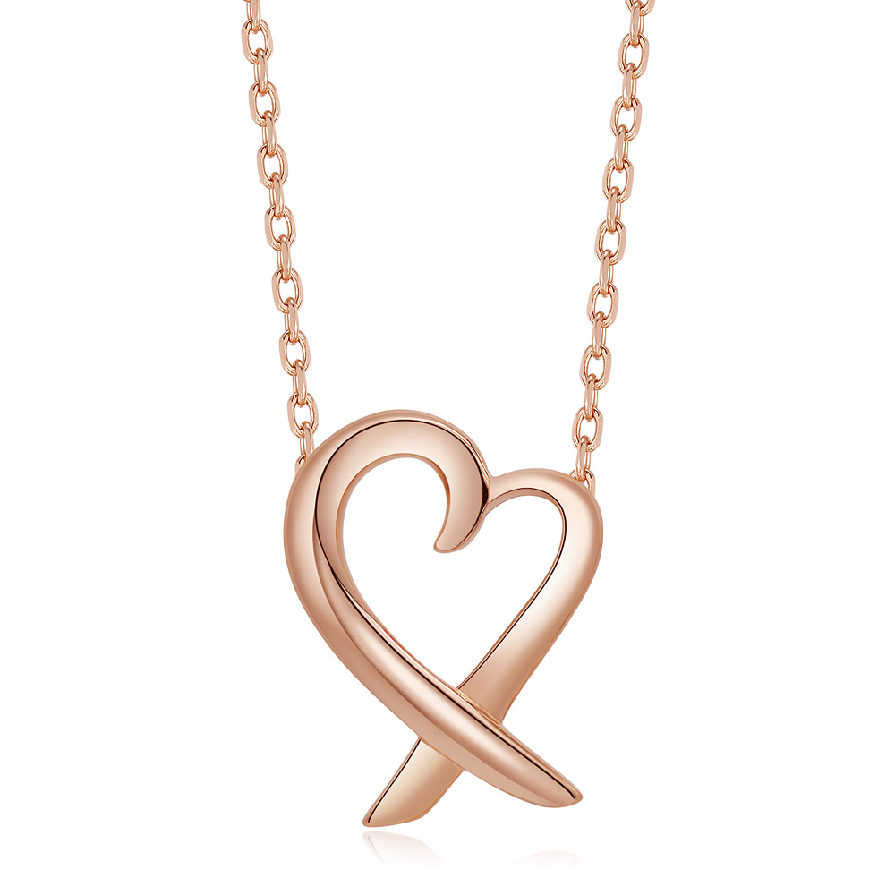 Rose Gold Open Hearts Necklace Wholesale | JR Fashion Accessories