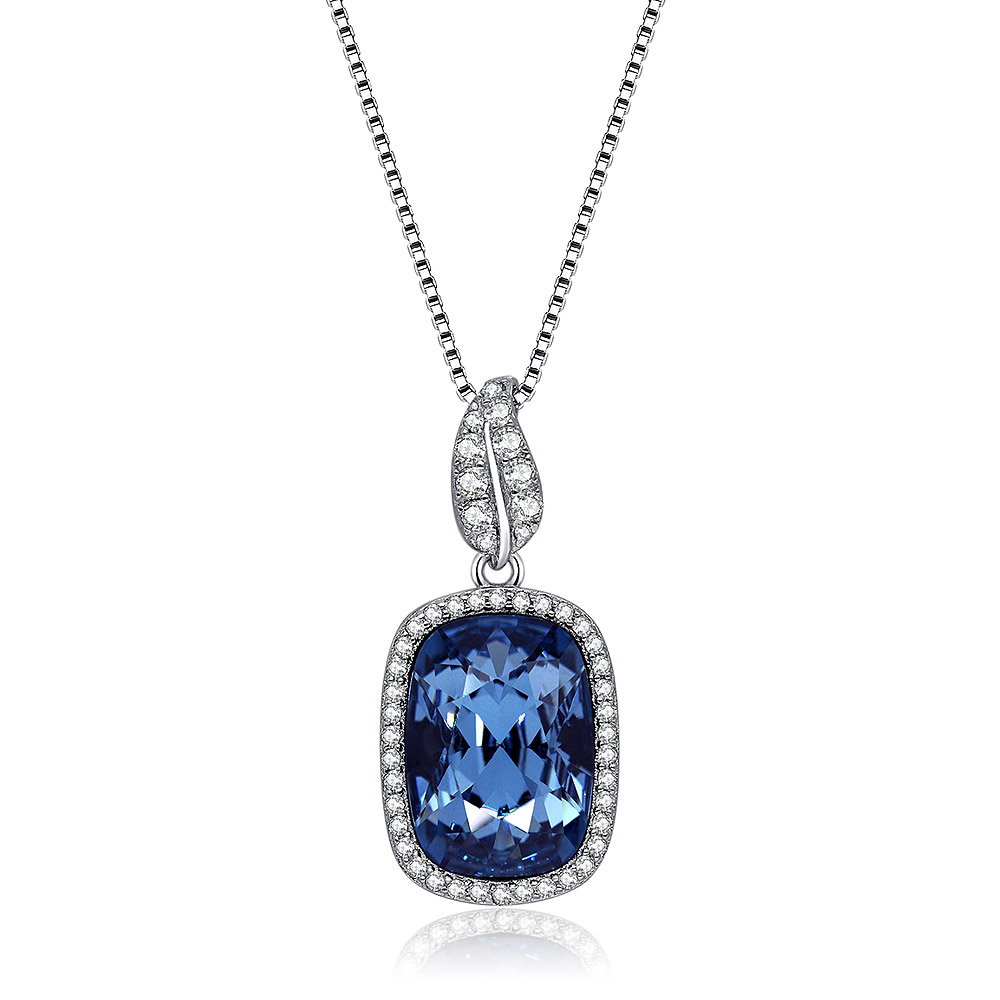 Crystal Rectangular Pendant - Tanzanite Crystal Rectangular Pendant - Tanzanite