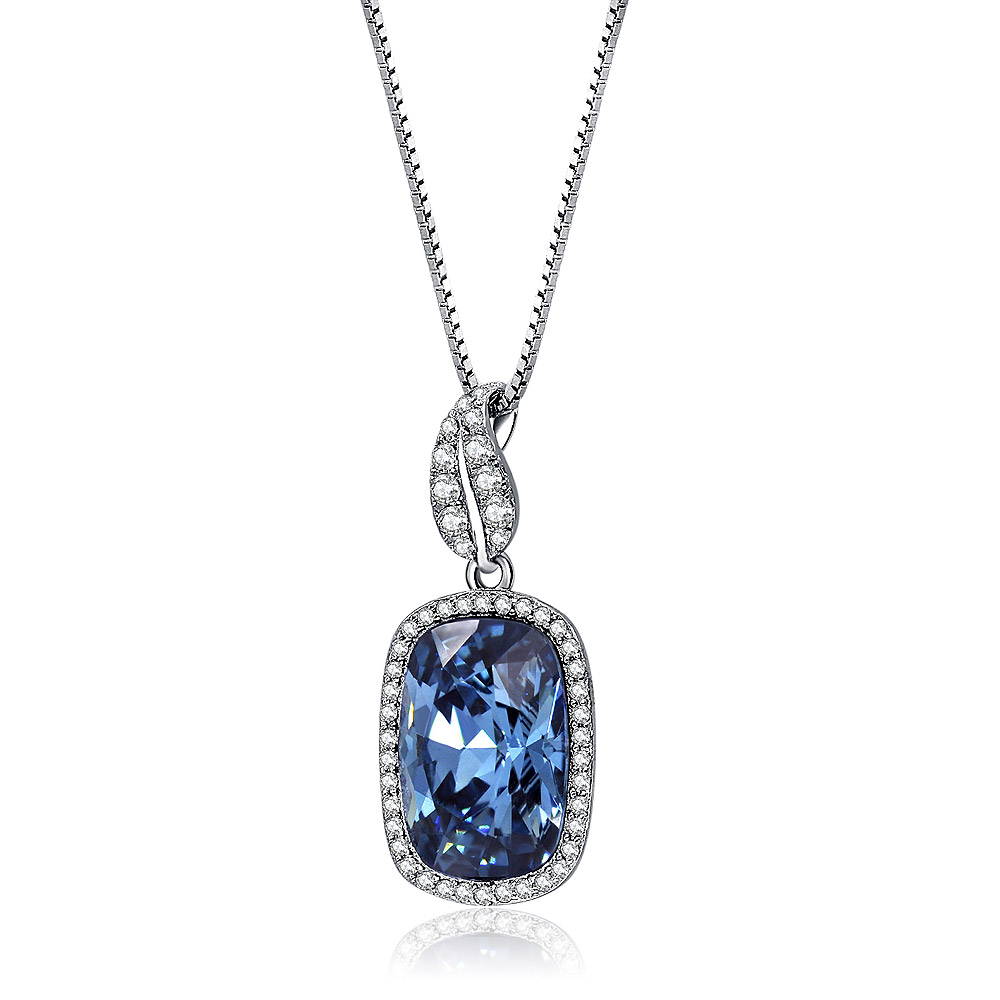 Crystal Rectangular Pendant - Tanzanite Crystal Rectangular Pendant - Tanzanite