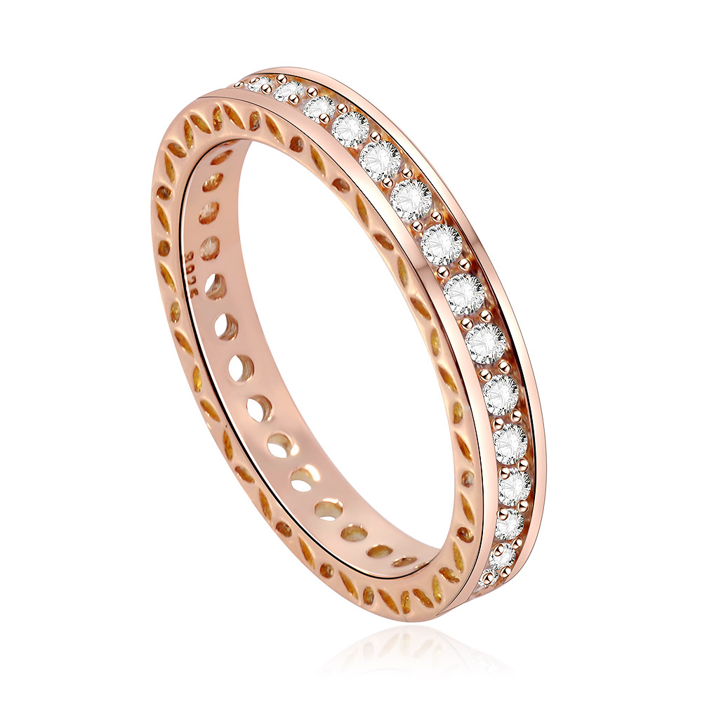 Pave Eternity Cubic Zirconia Wedding Band Wholesale Gold