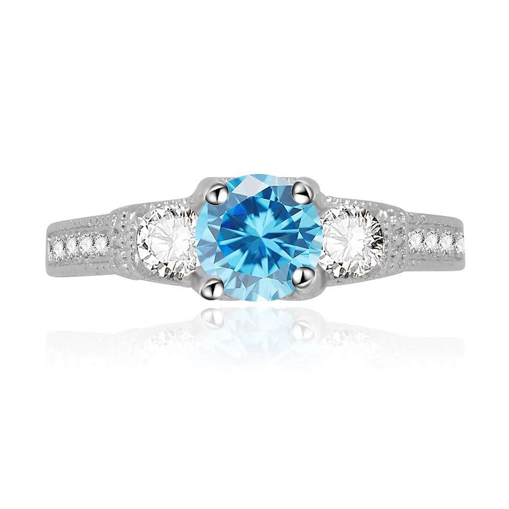 Aquamarine Elegant Engagement Ring Wholesale Wedding Rings | JR Fashion ...