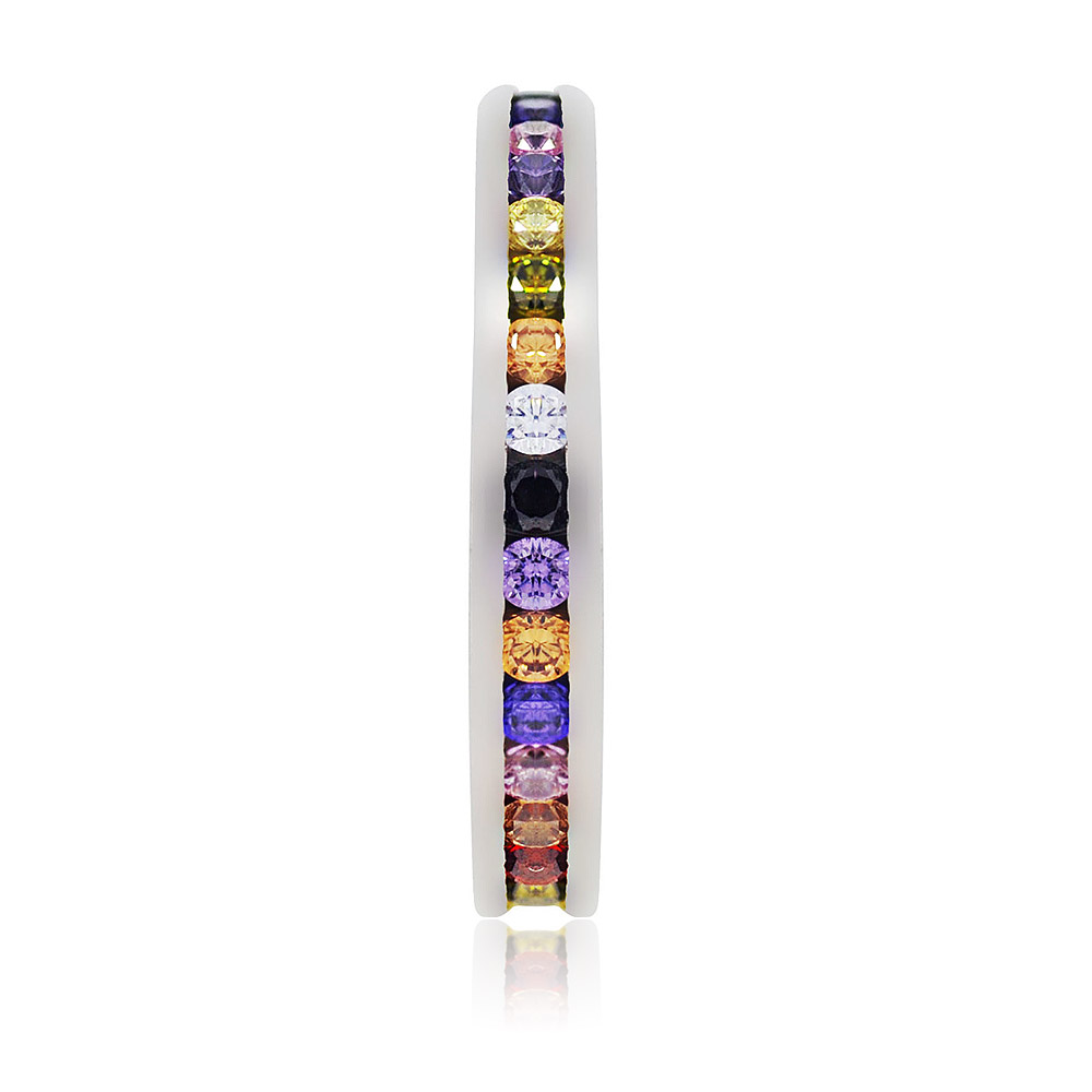 Multi Color Cubic Zirconia Eternity Ring Wholesale | JR Fashion Accessories