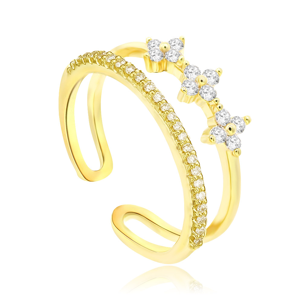 Gold Crown Ring - Rose, White & Yellow | deBebians