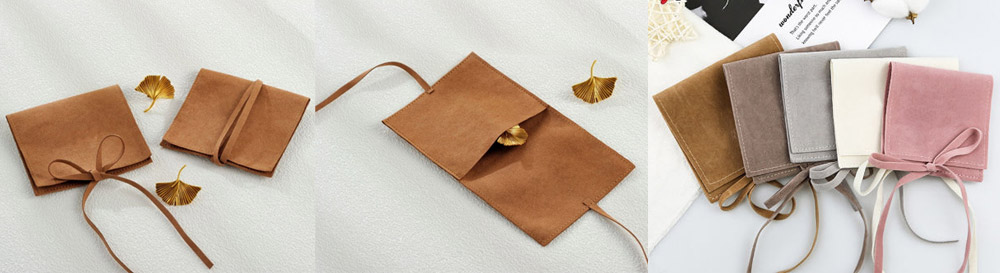 Envelope Microfiber Jewelry Bag with String