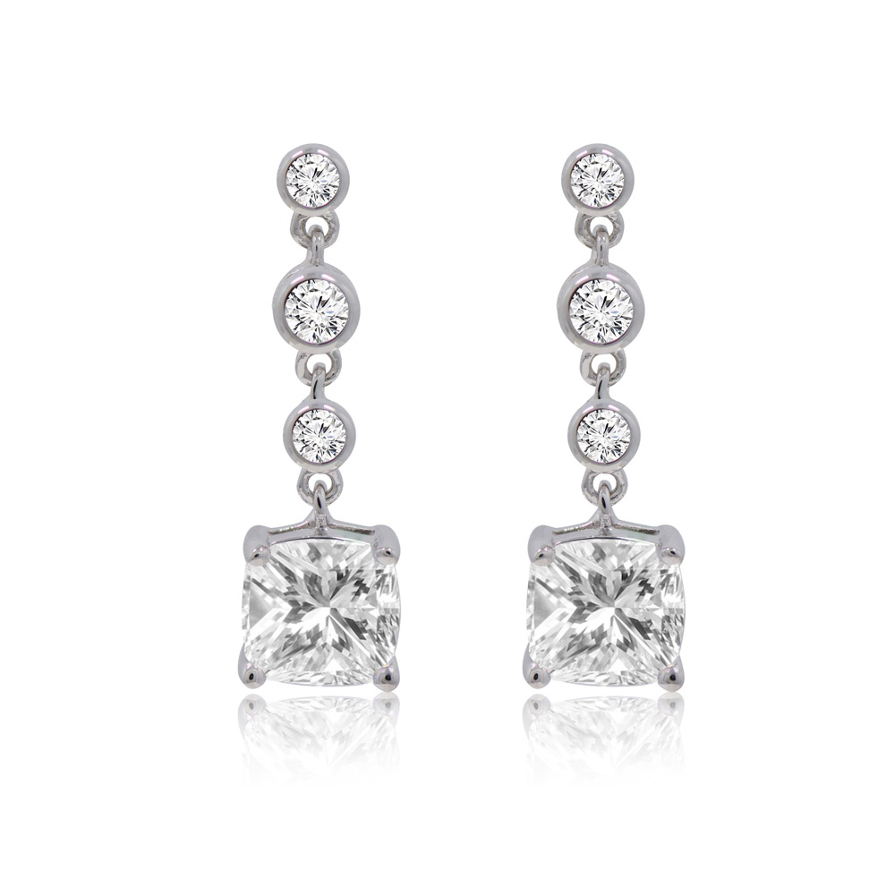 Swing Cushion Cut Drop Earrings