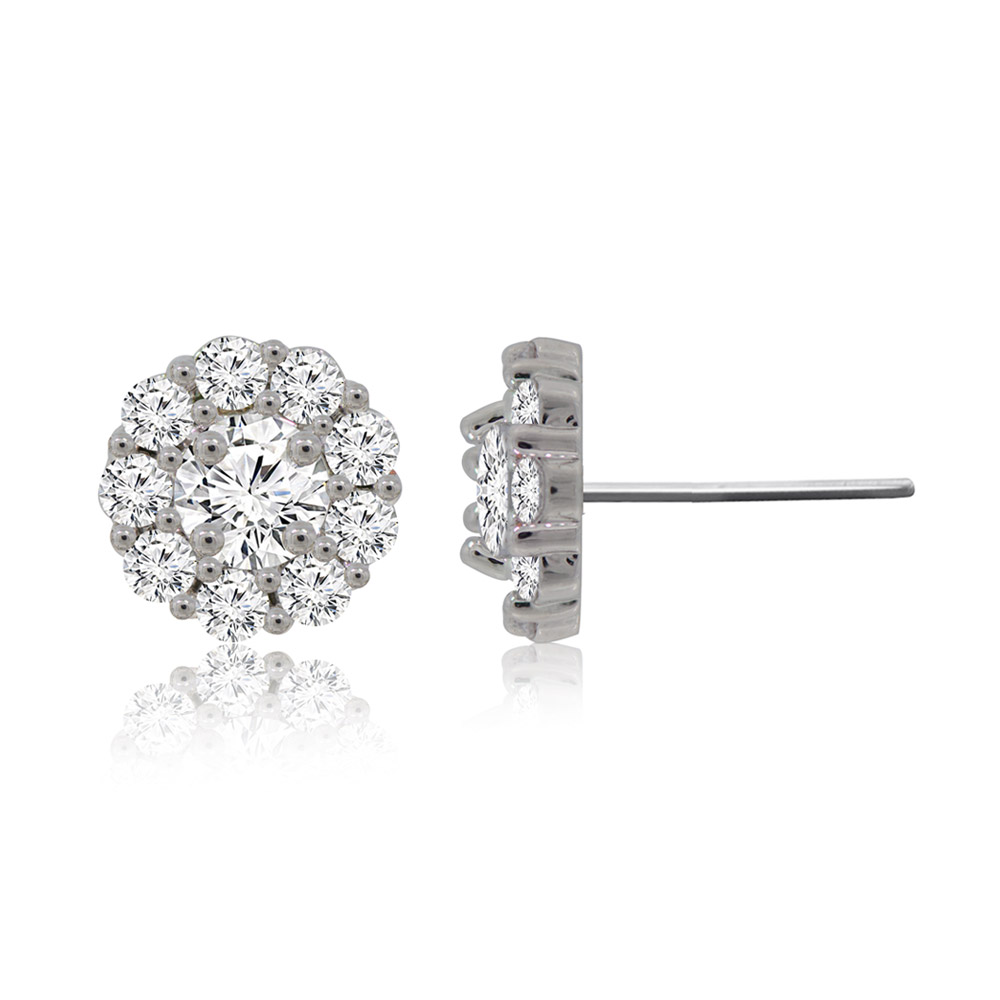 10MM Round Cubic Zirconia Earring Jackets Korean Earrings