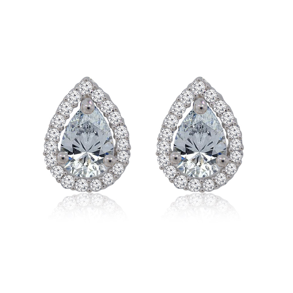 Pear-shaped Zirconia Stud Earrings