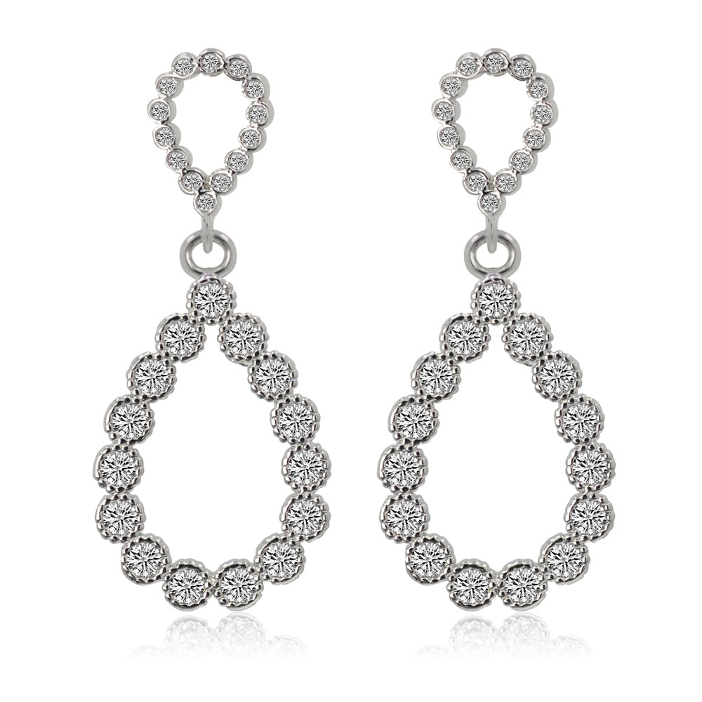 Teardrop Bezel Set Earring