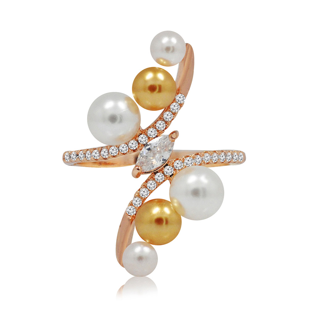 Simple Wave Pearl Fashion Ring