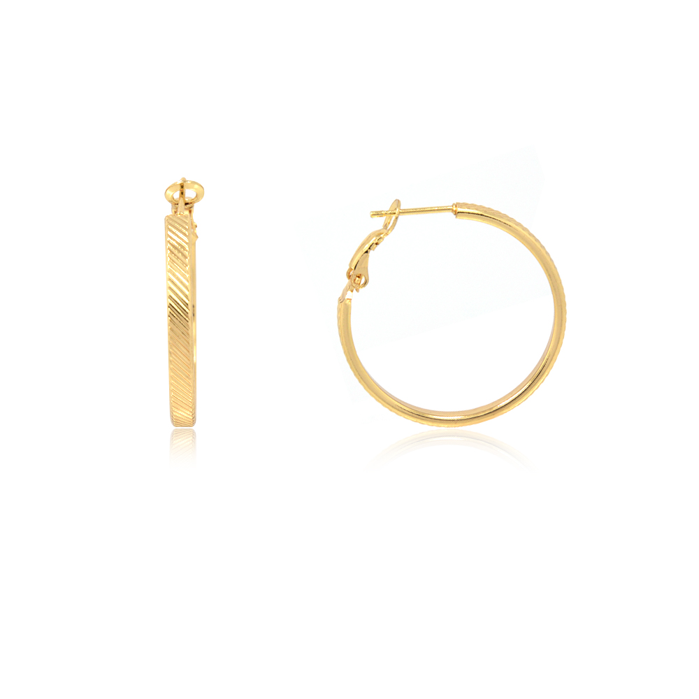 Diamond-cut Round Hoop Earrings