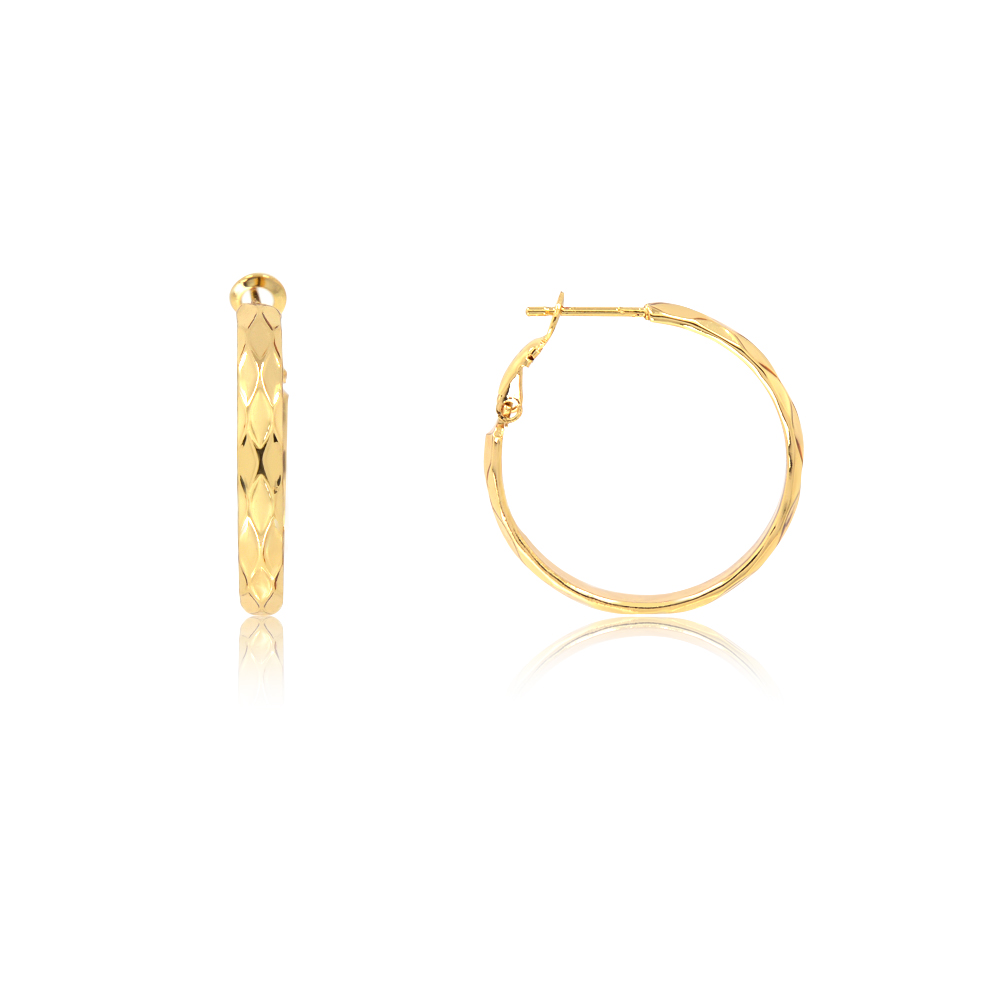 Gold Diamond-cut Hoops