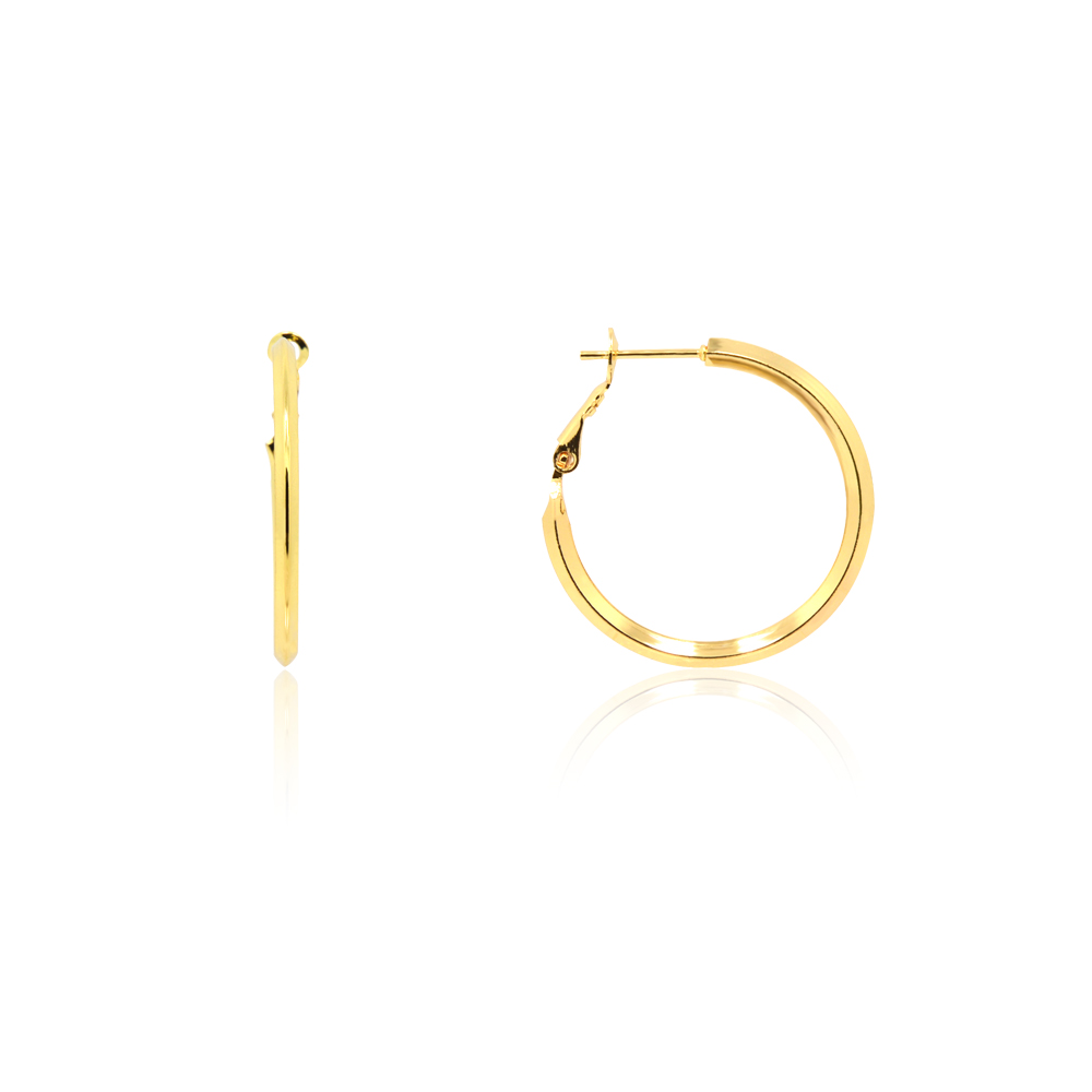 Small Gold Hoop Die-Cut Earrings