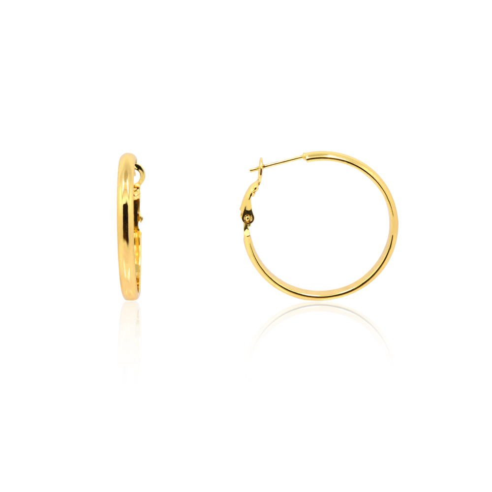 Gold Hoop Polished Earrings