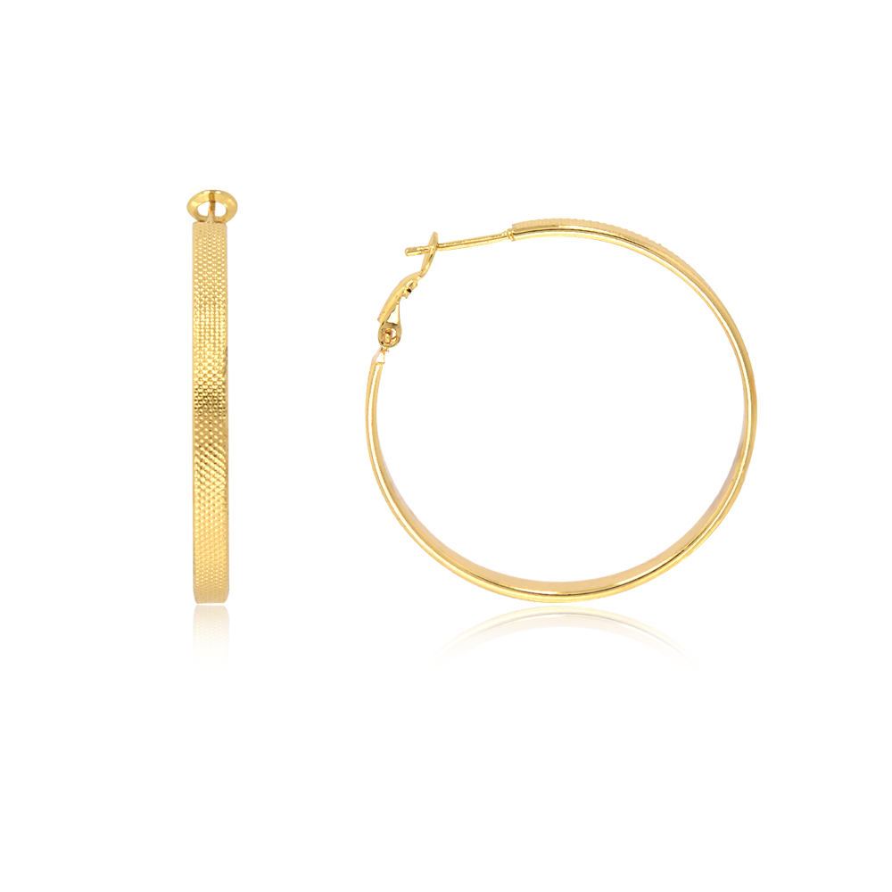 Gold Dots Hoop Earrings